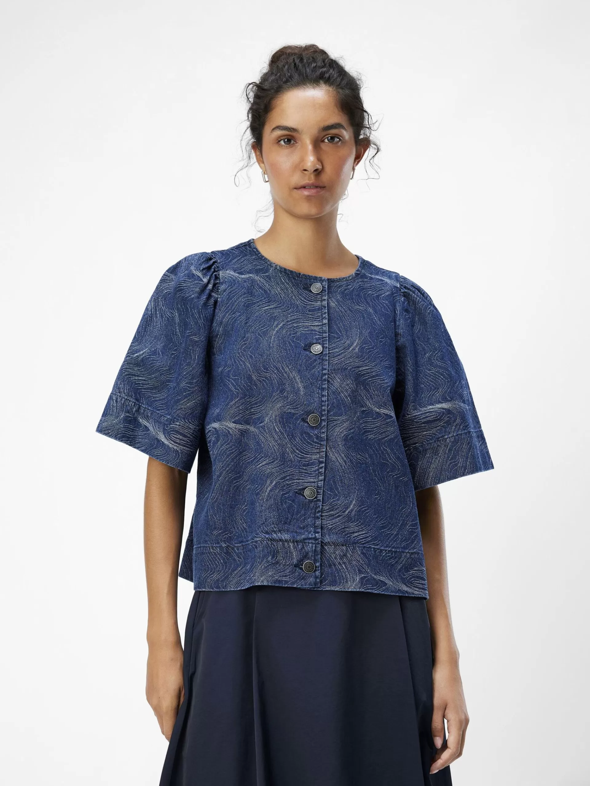 OBJECT MED TRYCK JEANSSKJORTA*Kvinnor Toppar